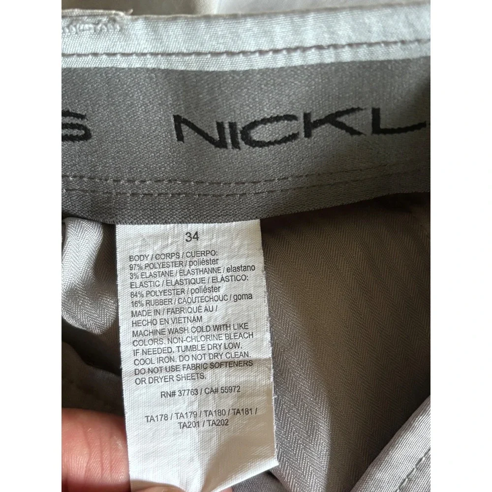 Nicklaus Mens Gray Golf Shorts Size 34 Stretch Flat Front Activewear‎ TA178